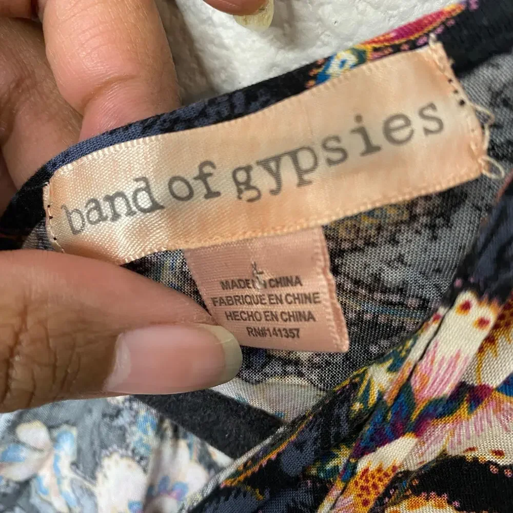 Band of Gypsies Floral Tasseled‎ Drawstring Romper